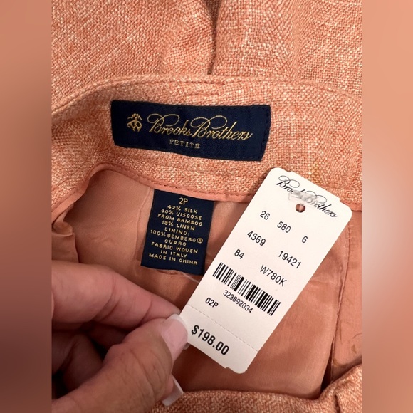 Brookes Brothers NWT Silk Blend Tweed Trousers Size 2P - Picture 7 of 10